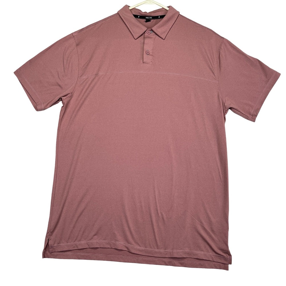Public Rec Mens Go-To Polo Shirt Dusty Rose Mauve Large‎ Performance Stretch